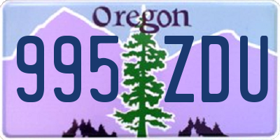 OR license plate 995ZDU