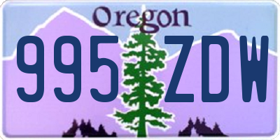 OR license plate 995ZDW