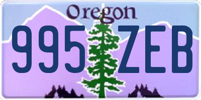OR license plate 995ZEB