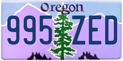 OR license plate 995ZED