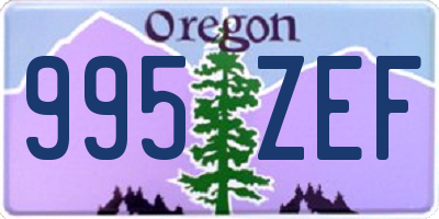 OR license plate 995ZEF