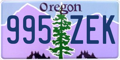 OR license plate 995ZEK
