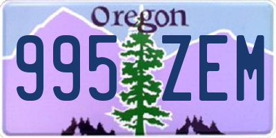 OR license plate 995ZEM