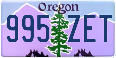 OR license plate 995ZET