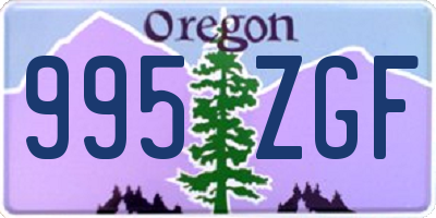 OR license plate 995ZGF