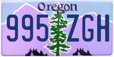 OR license plate 995ZGH