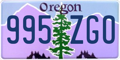 OR license plate 995ZGO