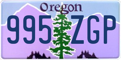 OR license plate 995ZGP