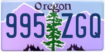 OR license plate 995ZGQ