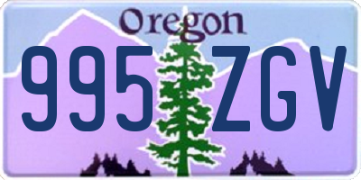 OR license plate 995ZGV