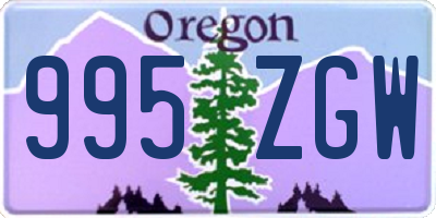 OR license plate 995ZGW