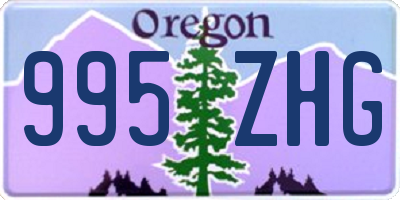 OR license plate 995ZHG