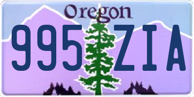 OR license plate 995ZIA