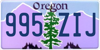 OR license plate 995ZIJ