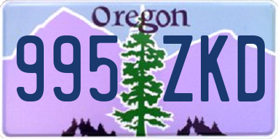 OR license plate 995ZKD