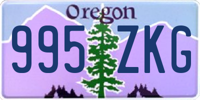 OR license plate 995ZKG