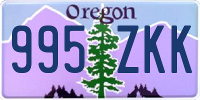 OR license plate 995ZKK