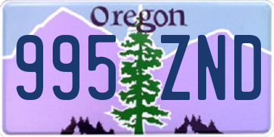 OR license plate 995ZND