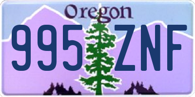 OR license plate 995ZNF