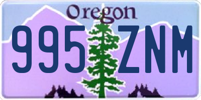 OR license plate 995ZNM