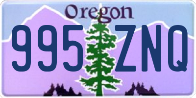 OR license plate 995ZNQ