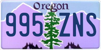 OR license plate 995ZNS