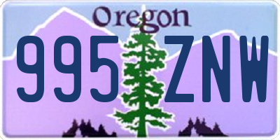 OR license plate 995ZNW