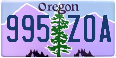 OR license plate 995ZOA