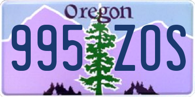 OR license plate 995ZOS