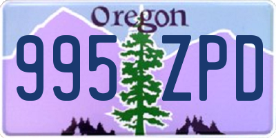 OR license plate 995ZPD