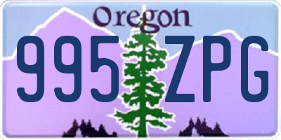 OR license plate 995ZPG