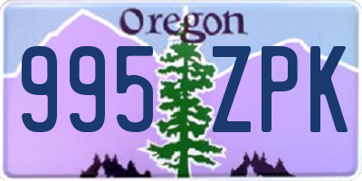 OR license plate 995ZPK