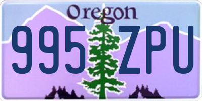 OR license plate 995ZPU