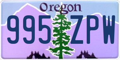 OR license plate 995ZPW