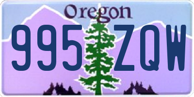 OR license plate 995ZQW
