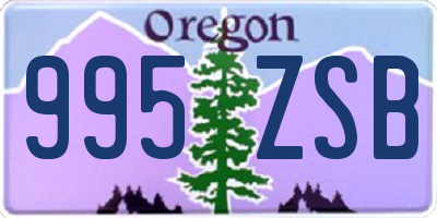 OR license plate 995ZSB