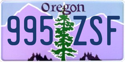 OR license plate 995ZSF