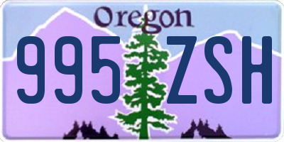 OR license plate 995ZSH