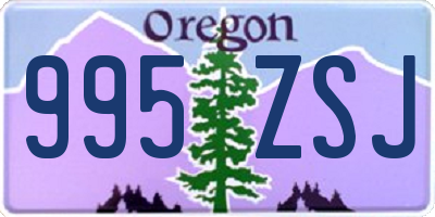 OR license plate 995ZSJ