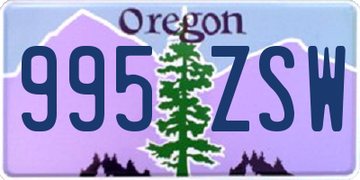 OR license plate 995ZSW