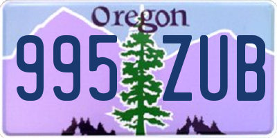 OR license plate 995ZUB