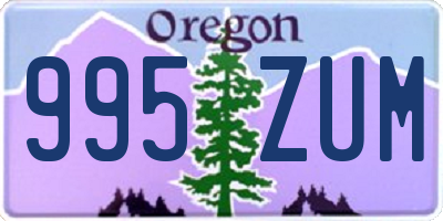 OR license plate 995ZUM