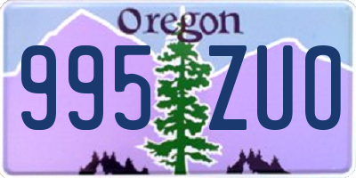 OR license plate 995ZUO
