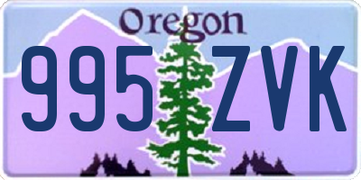 OR license plate 995ZVK
