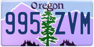 OR license plate 995ZVM