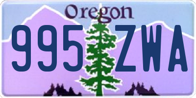 OR license plate 995ZWA