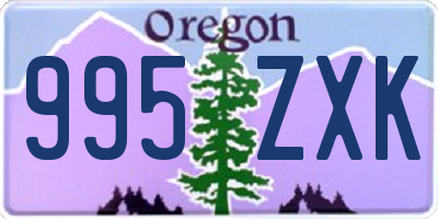 OR license plate 995ZXK