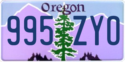 OR license plate 995ZYO