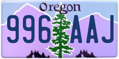 OR license plate 996AAJ