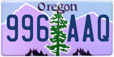 OR license plate 996AAQ